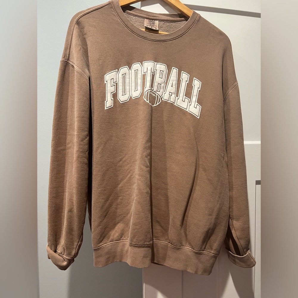 Comfort Colors brown Football sweatshirt